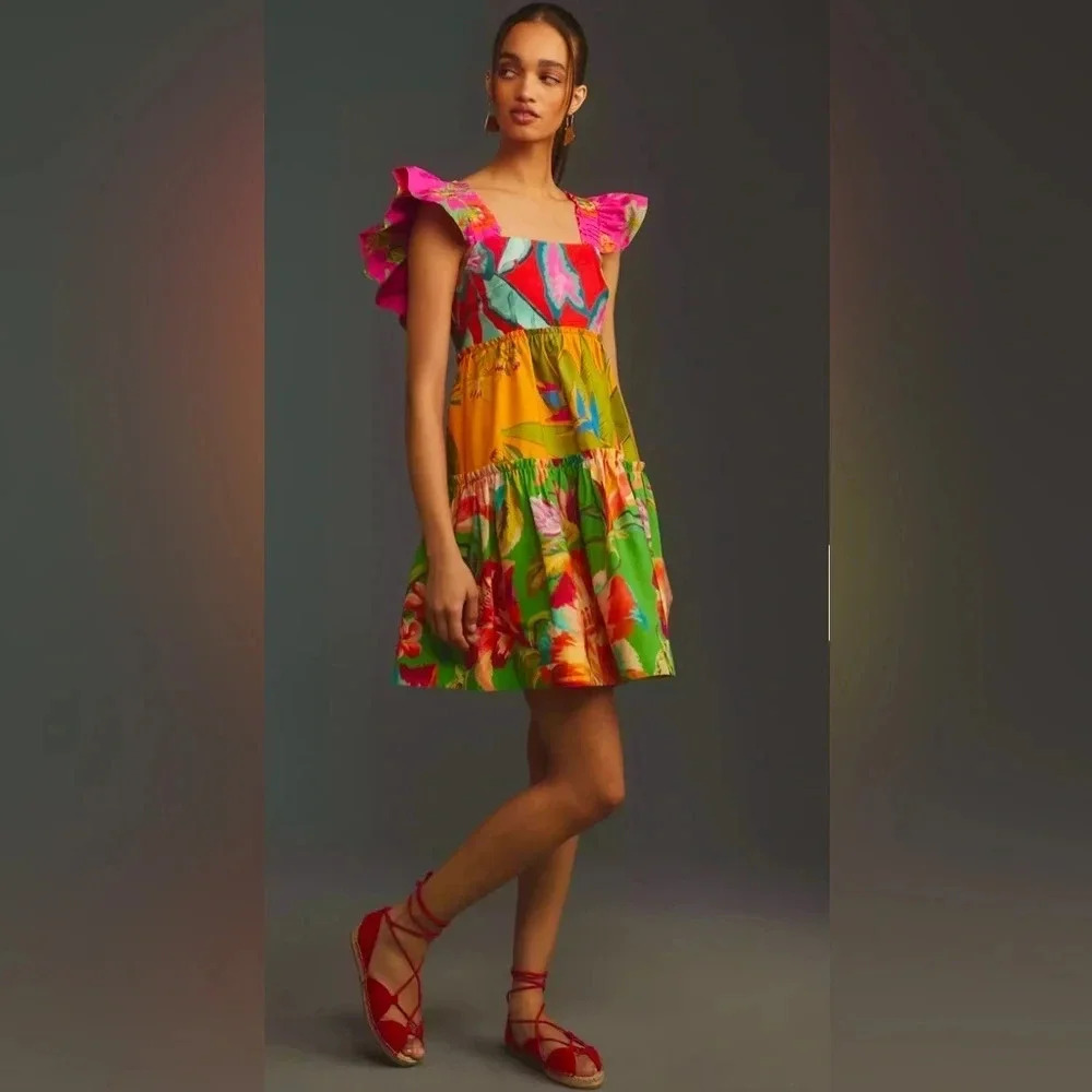 FARM Rio Foliage Mix Mini Dress | NEW | XS